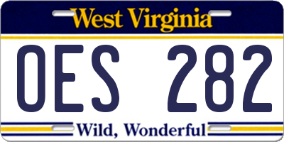WV license plate OES282