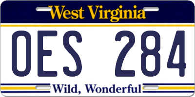 WV license plate OES284