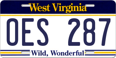 WV license plate OES287