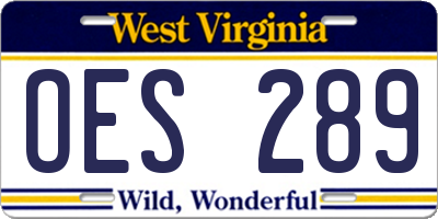 WV license plate OES289