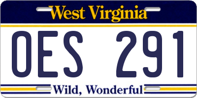 WV license plate OES291