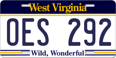 WV license plate OES292