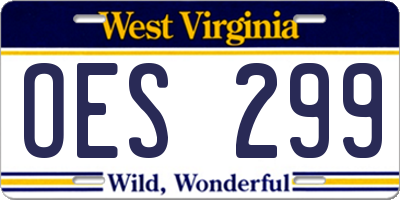 WV license plate OES299