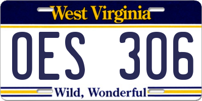 WV license plate OES306