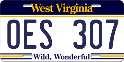 WV license plate OES307