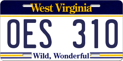 WV license plate OES310