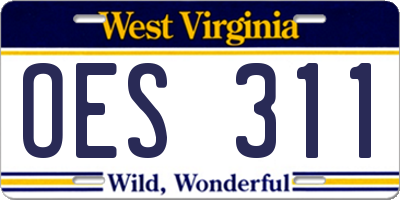 WV license plate OES311