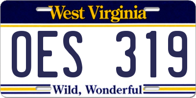 WV license plate OES319