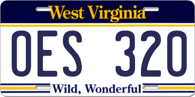 WV license plate OES320