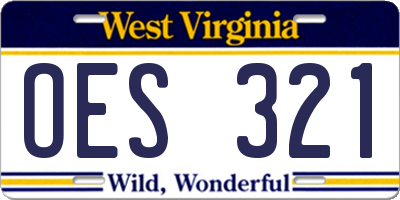 WV license plate OES321