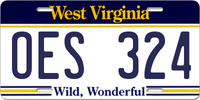 WV license plate OES324