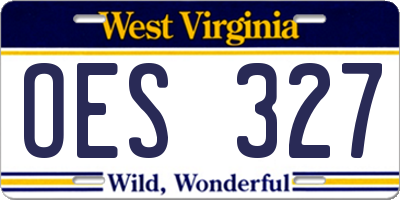 WV license plate OES327