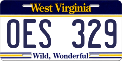 WV license plate OES329