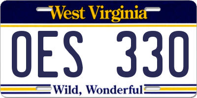 WV license plate OES330