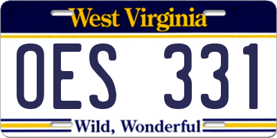 WV license plate OES331