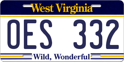 WV license plate OES332