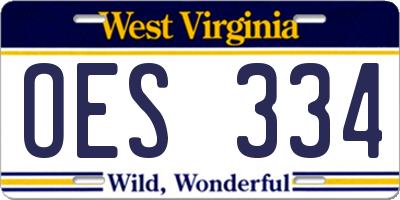 WV license plate OES334