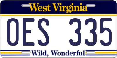 WV license plate OES335