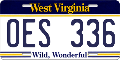 WV license plate OES336