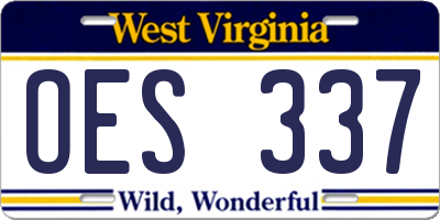 WV license plate OES337