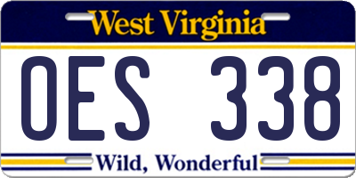 WV license plate OES338