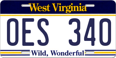 WV license plate OES340