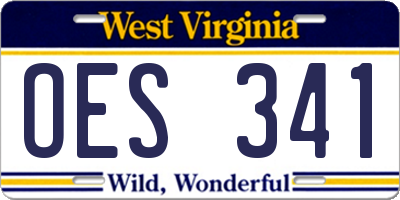 WV license plate OES341