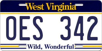 WV license plate OES342