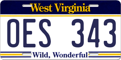 WV license plate OES343