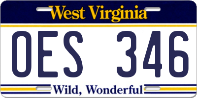 WV license plate OES346