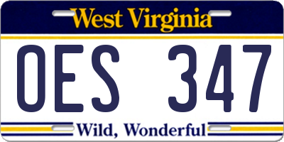 WV license plate OES347