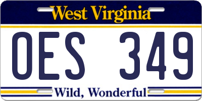 WV license plate OES349