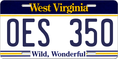 WV license plate OES350