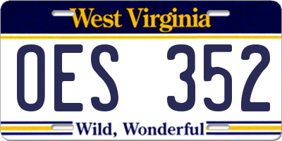 WV license plate OES352