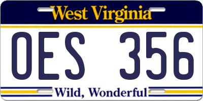 WV license plate OES356