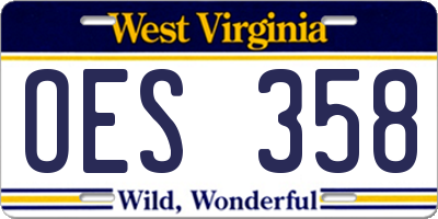 WV license plate OES358