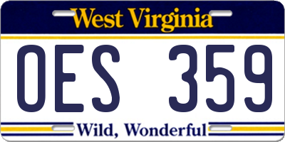 WV license plate OES359