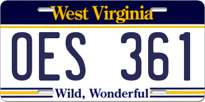 WV license plate OES361