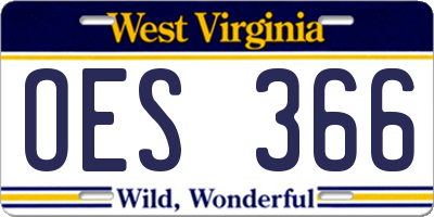 WV license plate OES366