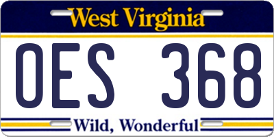 WV license plate OES368