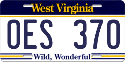 WV license plate OES370
