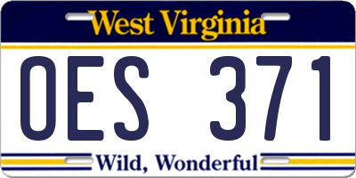 WV license plate OES371