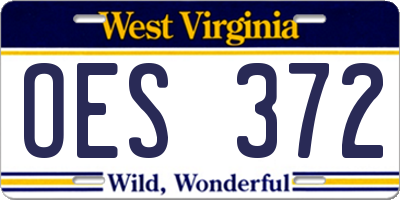 WV license plate OES372