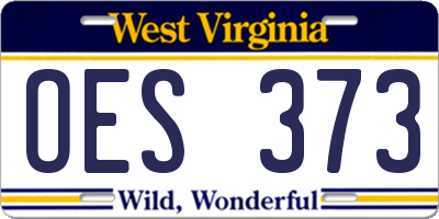 WV license plate OES373