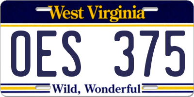 WV license plate OES375