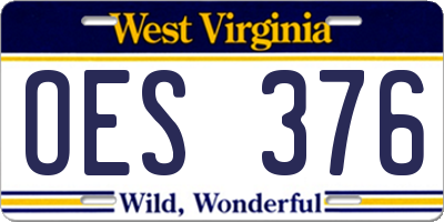 WV license plate OES376