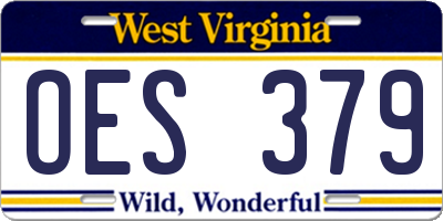 WV license plate OES379