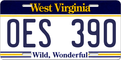 WV license plate OES390