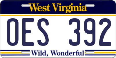 WV license plate OES392