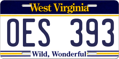 WV license plate OES393